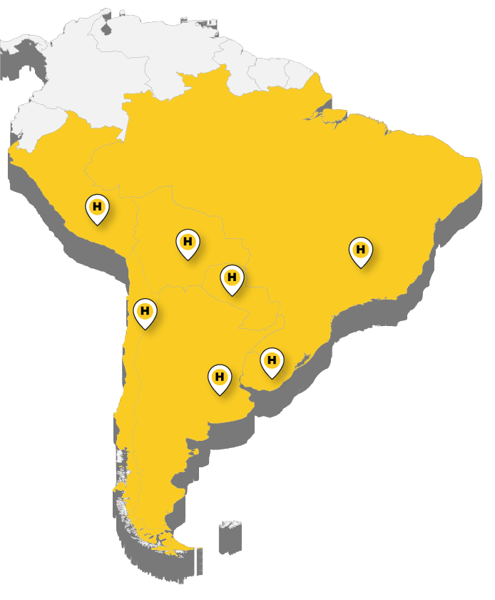 Mapa de cobertura Cono Sur